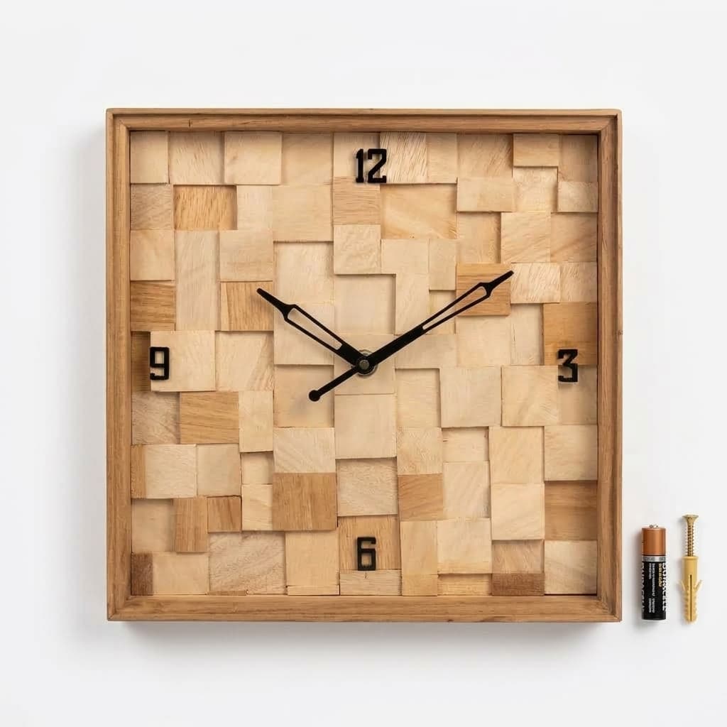 Wall Clock Package Inclusions - Clock, AA Battery, and Wall Hanging Hardware